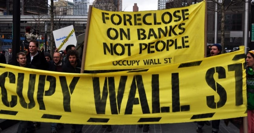 Demonstracja pod siedzibą Bank of America, 2012 r.