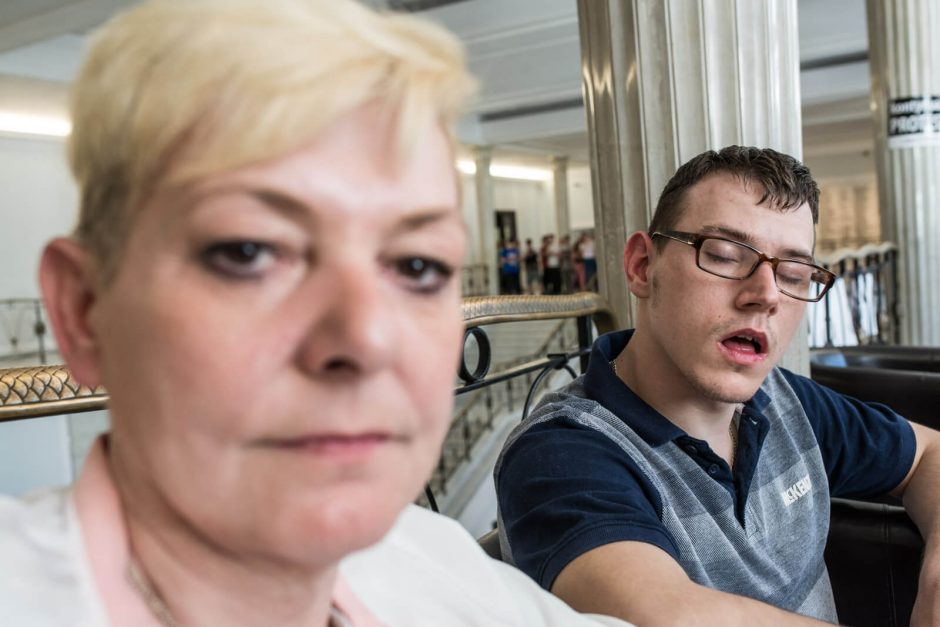 Sejm. Protest opiekunów osób niepełnosprawnych. Fot. Jakub Szafrański