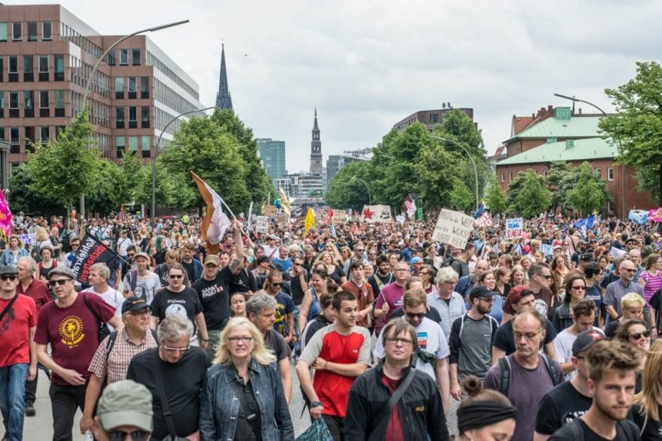 Protesty na szczycie G20 w Hamburgu, 2017 rok Fot. Jakub Szafrański