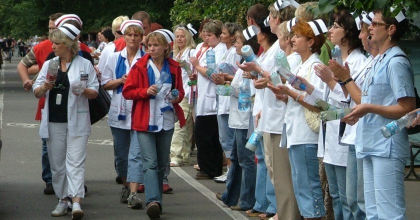 Protest pielęgniarek w Warszawie, 2007 r.