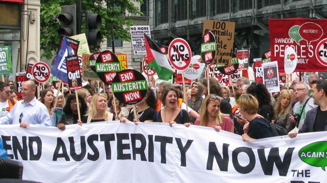 Protest przeciwko polityce oszczędności, Londyn 2015