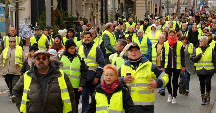 Manifestation du mouvement des gilets jaunes, à Belfort, le 01 décembre 2018.