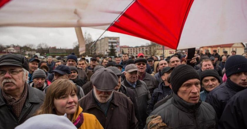Protesty na Białorusi, 2017 rok. Fot. rferl.org