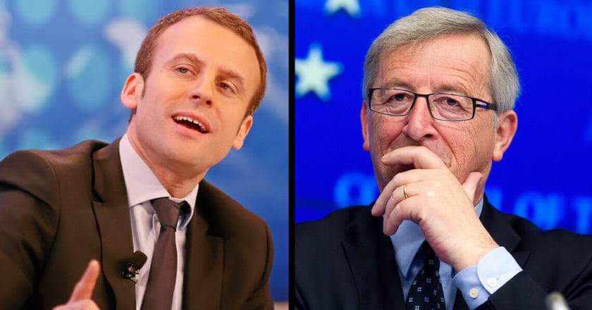 Emmanuel Macron i Jean-Claude Juncker. Fot. Theduran.com, World Economic Forum.