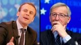 Emmanuel Macron i Jean-Claude Juncker. Fot. Theduran.com, World Economic Forum.