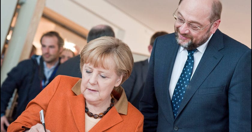 Angela Merkel i Martin Schulz, 2012 rok. Fot. European Parliament, Flickr.com
