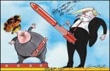 Gerald Scarfe - galeria satyry politycznej w Putney, Londyn. Fot. Political Cartoon, Twitter.com