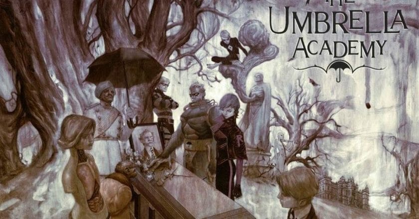 Okładka komiksu "The Umrella Academy", Dark Horse Comics