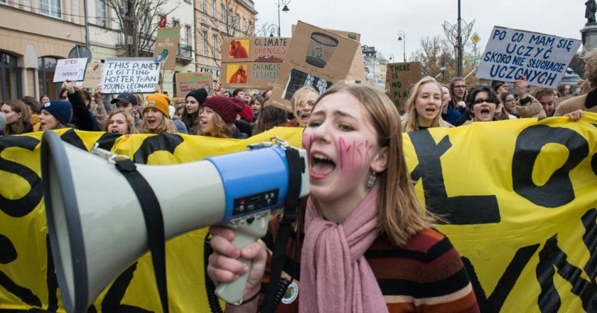 Młodzieżowy Strajk Klimatyczny. Fot. Jakub Szafrański