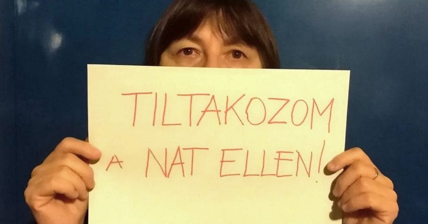 Protest węgierskich nauczycielek. Fot. facebook/PDSZ