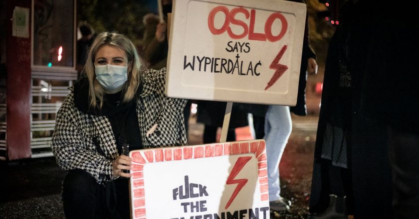 Demonstracja Strajku Kobiet w Oslo. Fot. Kij/facebook.com