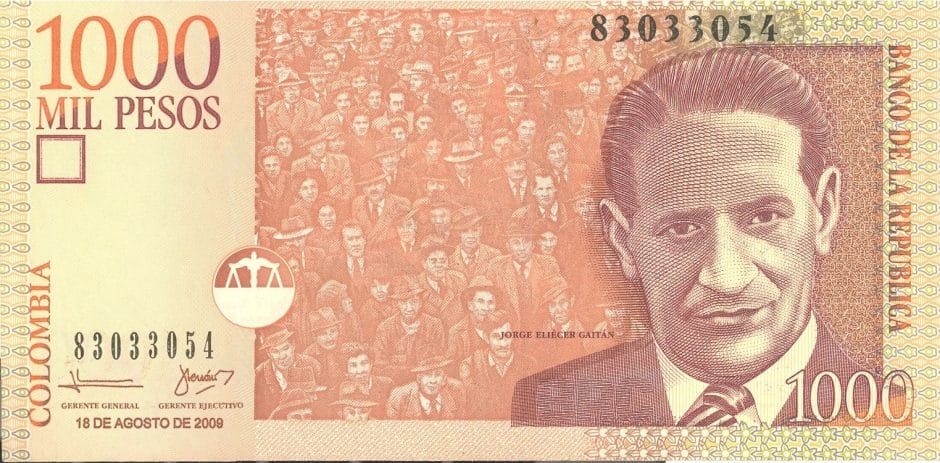 Jorge Eliécer Gaitán banknot