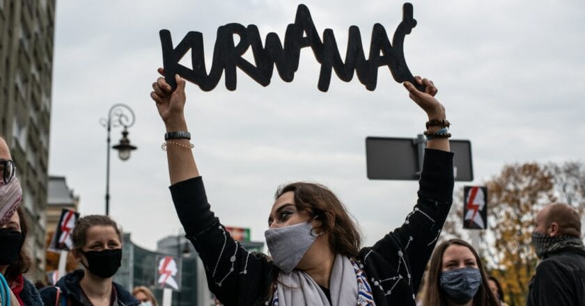 Protesty antyrządowe z jesieni 2020 roku. Fot. Jakub Szafrański