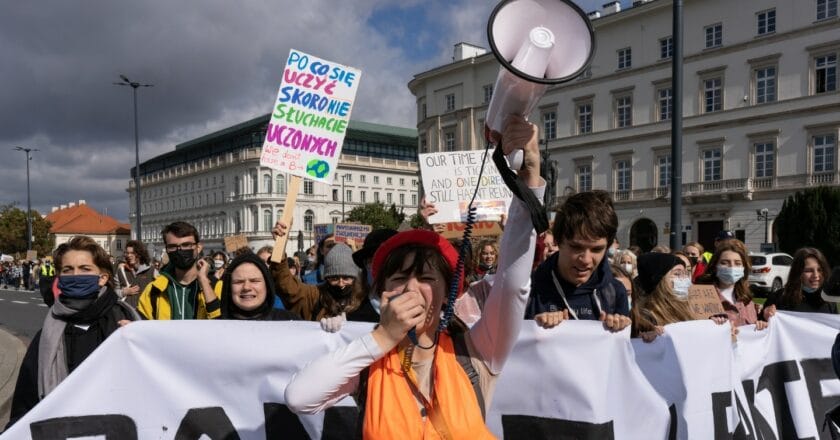 Demonstracja Młodzieżowego Strajku Klimatycznego Fot. Jakub Szafrański