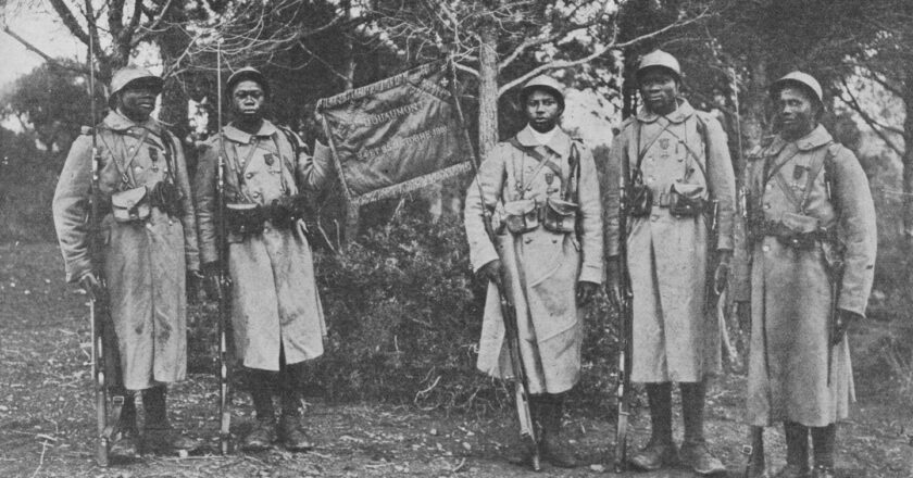 Oddział tzw. strzelców senegalskich, styczeń 1918