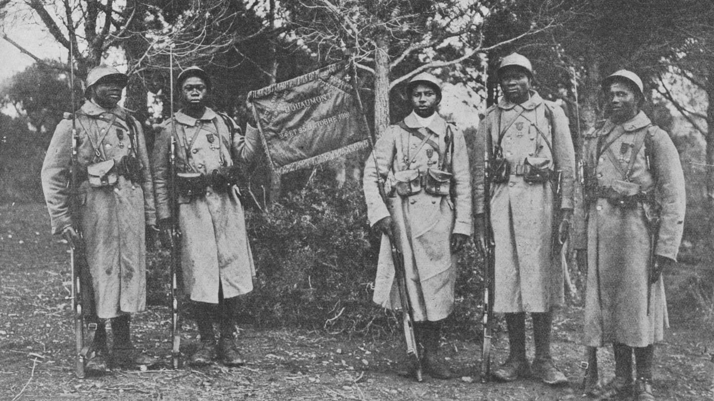 Oddział tzw. strzelców senegalskich, styczeń 1918