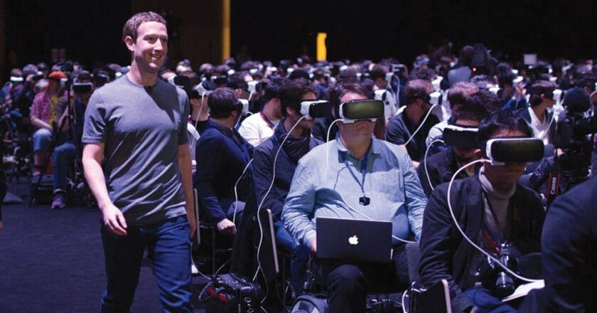 Prezes Meta Mark Zukerberg podczas prezentacji na Światowym Kongresie Mobilności w Hiszpanii Fot. Mobile World Congress