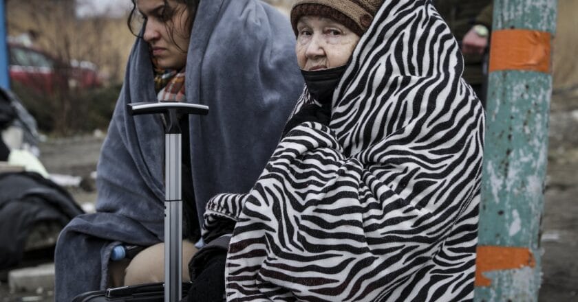 Ukraińscy uchodźcy na przejściu granicznym w Medyce Fot. Monika Bryk