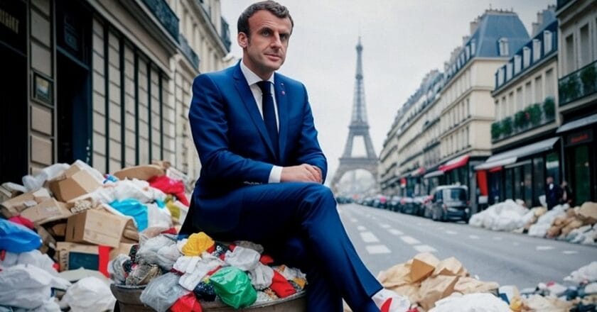 Emmanuel Macron. Fotoedycja za: Great Minds Think Alike/ Facebook