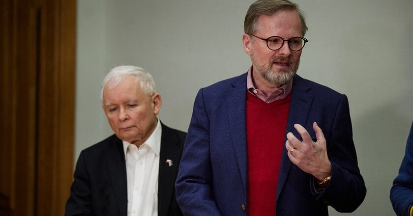 Jarosław Kaczyński i Petr Fiala podczas spotkania z Wołodymyrem Zełenskim. Fot: Flickr.com/ President of Ukraine