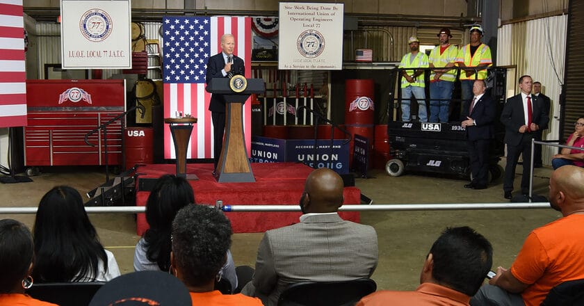 Joe Biden przemawia do amerykańskich robotników. Fot. Maryland GovPics/Flickr.com
