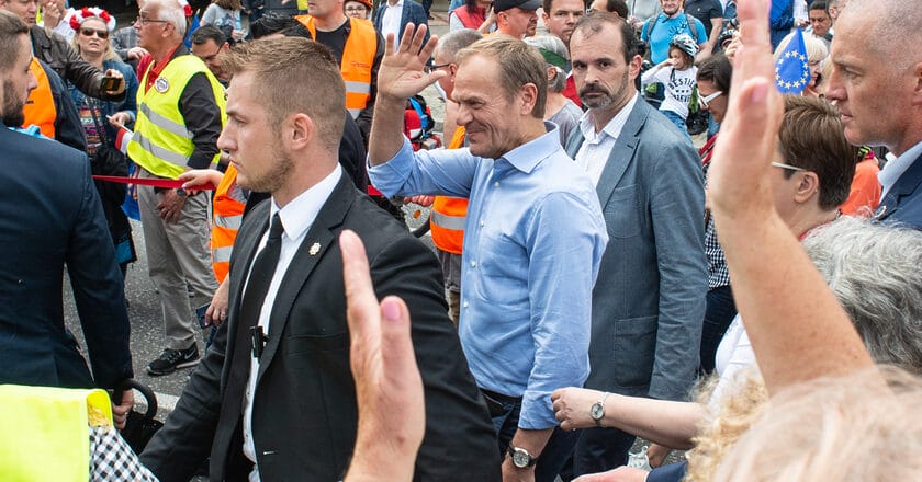 Donald Tusk na marszu opozycji w maju 2019 roku. Fot. Jakub Szafrański
