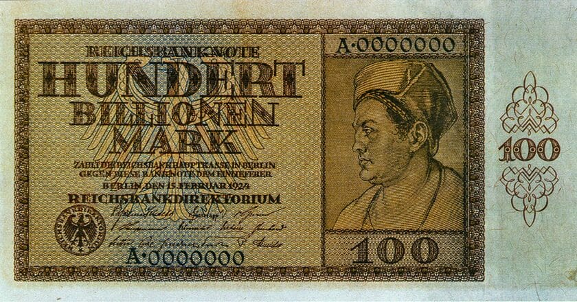 Sto bilionów marek w 1923. Fot. Reichsbank