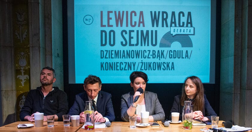 Debata z udziałem posłanek i posłów Lewicy po wyborach w 2019 roku. Fot. Jakub Szafrański