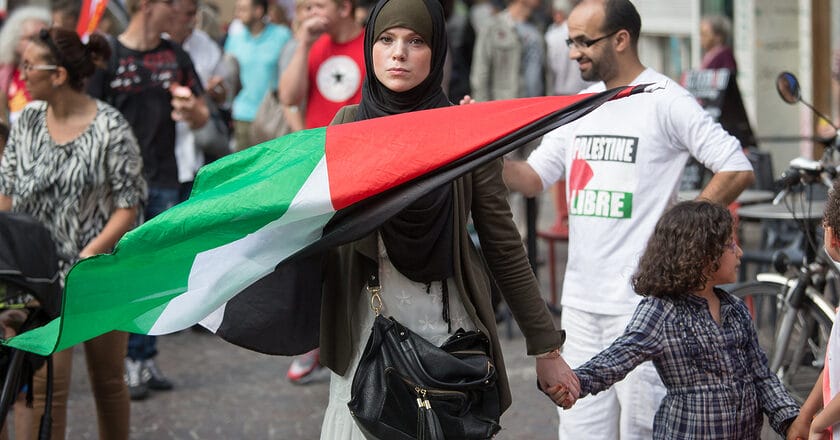 Manifestacja palestyńska w Madrycie. Fot. Alex Proimos/Flickr.com