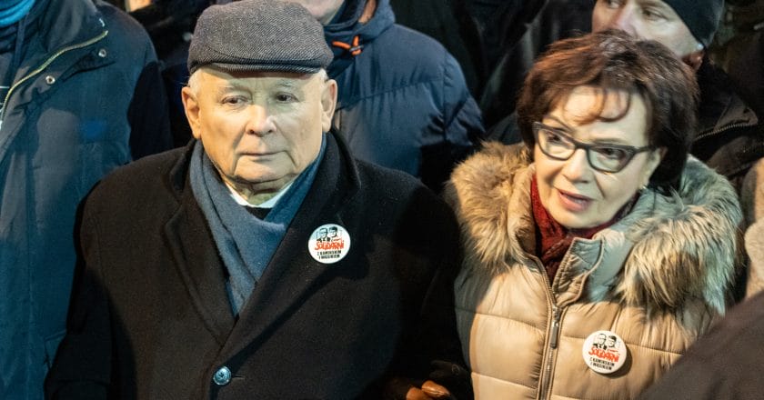 Jarosław Kaczyński i Elżbieta Witek. Fot. Jakub Szafrański